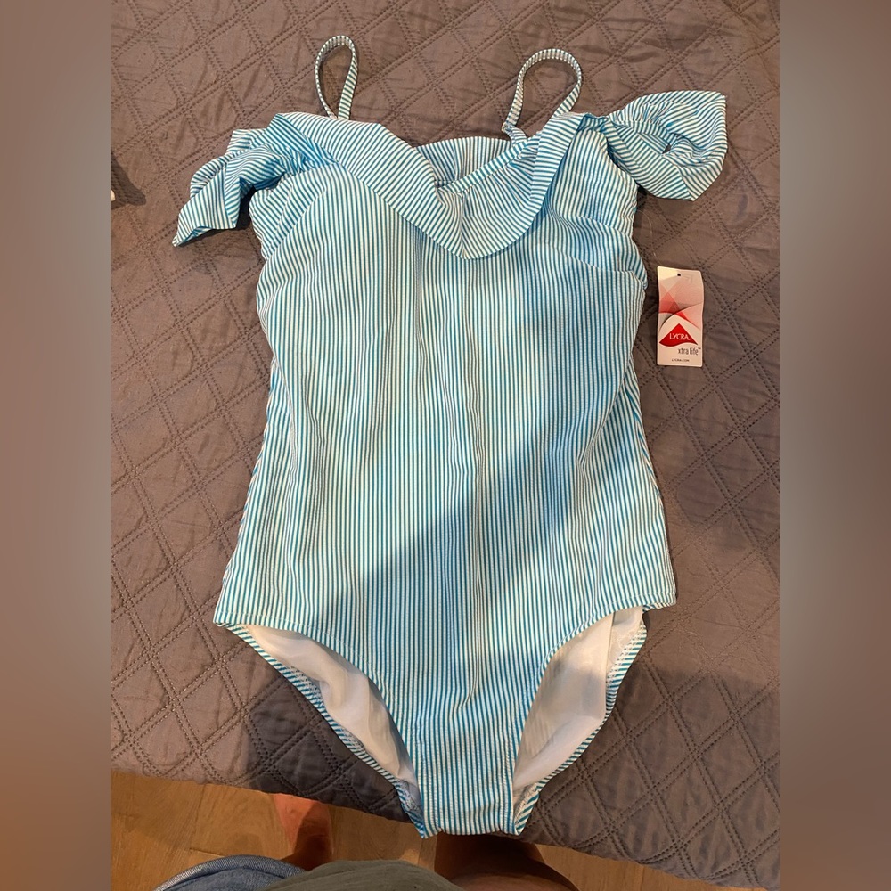 Land’s End Off Shoulder Swim Suit 12